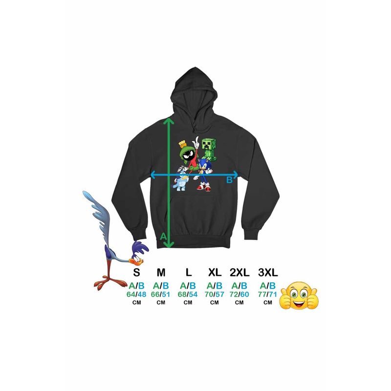 Fashion, accesorii si bijuterii - Femei - Imbracaminte femei - Hanorace femei - Hanorac Femei Marvin Blue Sonic Creeper Looney Desene, negru, marime S - Infinity.ro