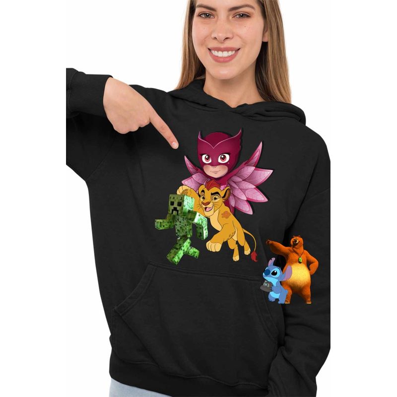 Fashion, accesorii si bijuterii - Femei - Imbracaminte femei - Hanorace femei - Hanorac Femei Owlette Creeper Garda Felina Kion, negru, marime S - Infinity.ro