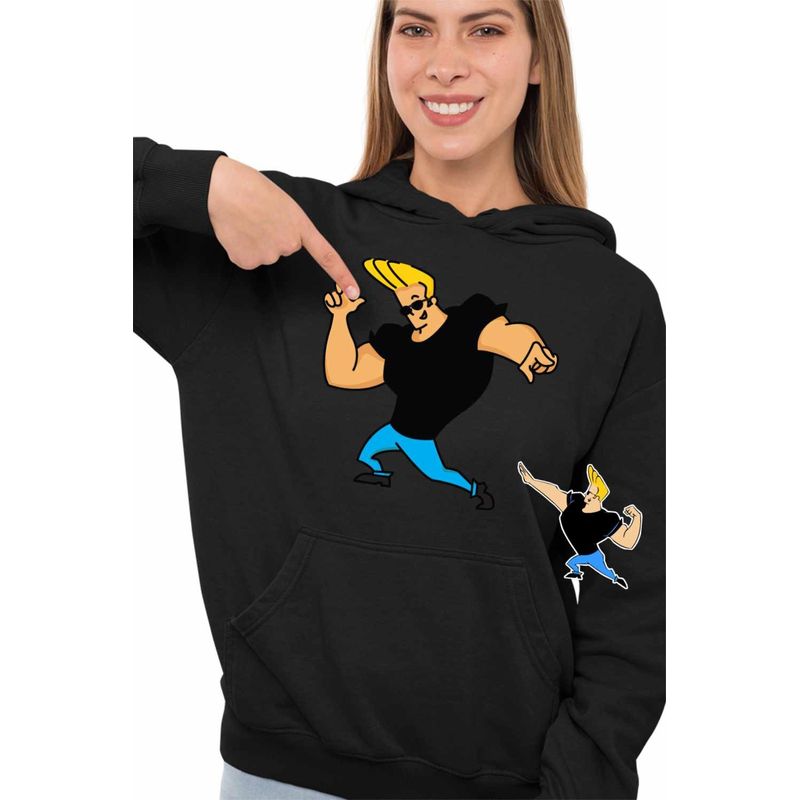 Fashion, accesorii si bijuterii - Femei - Imbracaminte femei - Hanorace femei - Hanorac Femei Johnny Bravo Elvis Presley Sport, negru, marime S - Infinity.ro