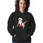Fashion, accesorii si bijuterii - Femei - Imbracaminte femei - Hanorace femei - Hanorac Femei Betty Boop Desene Animate Cartoon, negru, marime S - Infinity.ro
