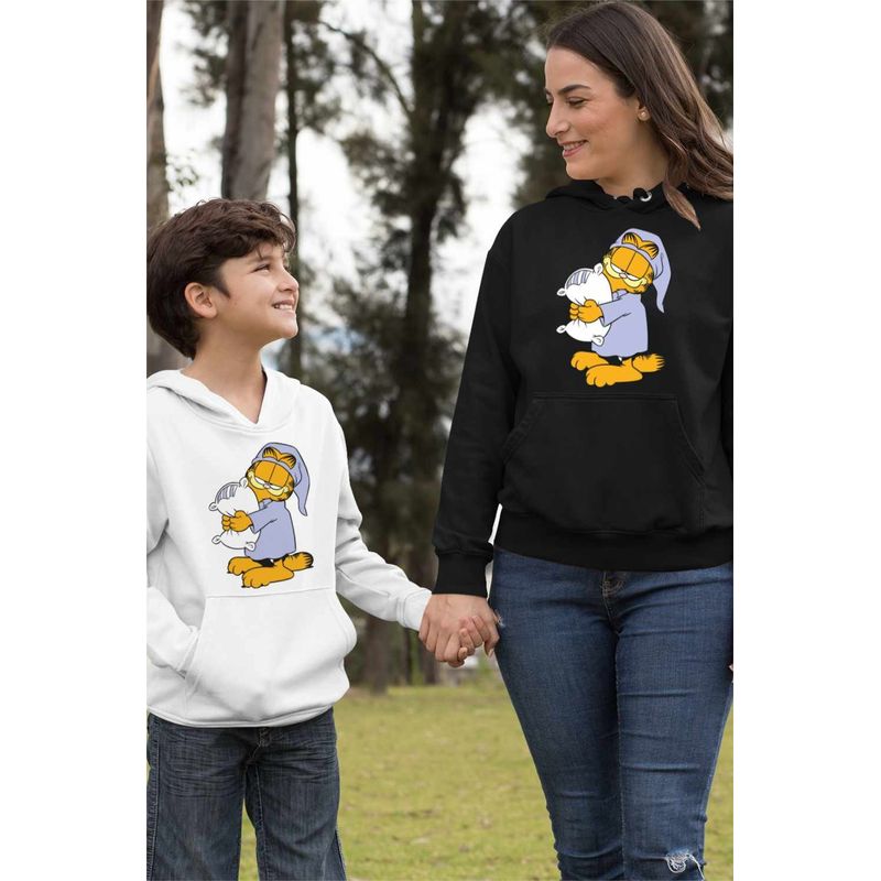 Fashion, accesorii si bijuterii - Femei - Imbracaminte femei - Hanorace femei - Hanorac Femei Garfield Somnoros Perna Noapte, negru, marime S - Infinity.ro
