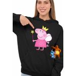 Fashion, accesorii si bijuterii - Femei - Imbracaminte femei - Hanorace femei - Hanorac Femei Purcelusa Peppa Pig Zana Maseluta, negru, marime S - Infinity.ro