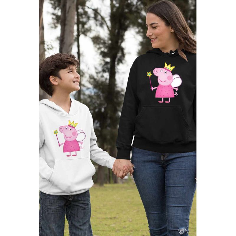 Fashion, accesorii si bijuterii - Femei - Imbracaminte femei - Hanorace femei - Hanorac Femei Purcelusa Peppa Pig Zana Maseluta, negru, marime S - Infinity.ro