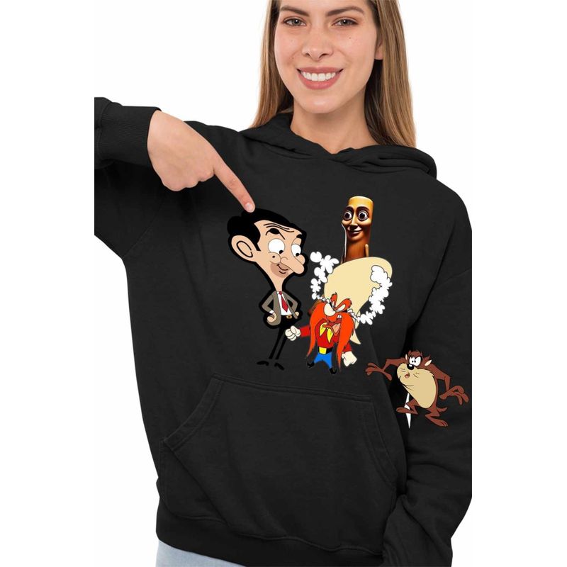 Fashion, accesorii si bijuterii - Femei - Imbracaminte femei - Hanorace femei - Hanorac Femei Yosemite Sam Mr Bean Tung Sahur Brainrot Italian, negru, marime S - Infinity.ro
