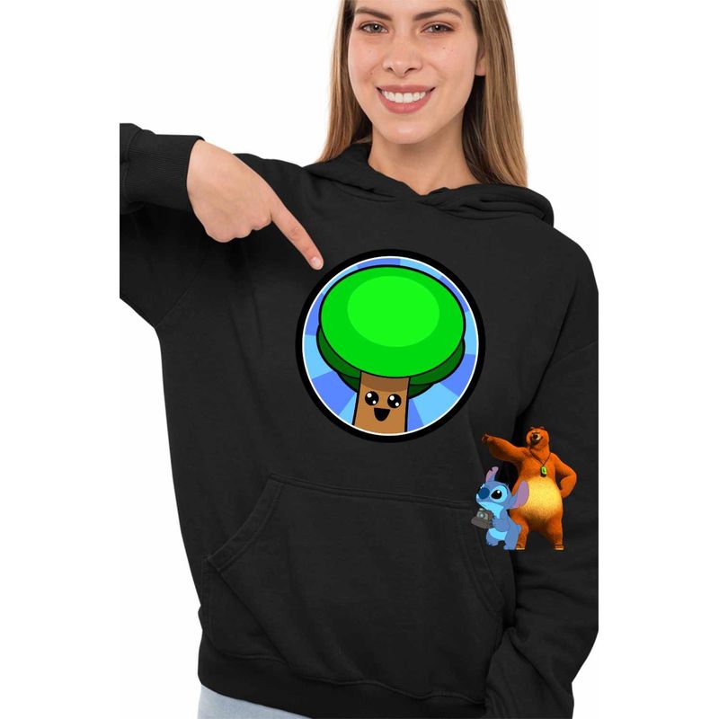 Fashion, accesorii si bijuterii - Femei - Imbracaminte femei - Hanorace femei - Hanorac Femei Sprunki Tree Music Game, negru, marime S - Infinity.ro