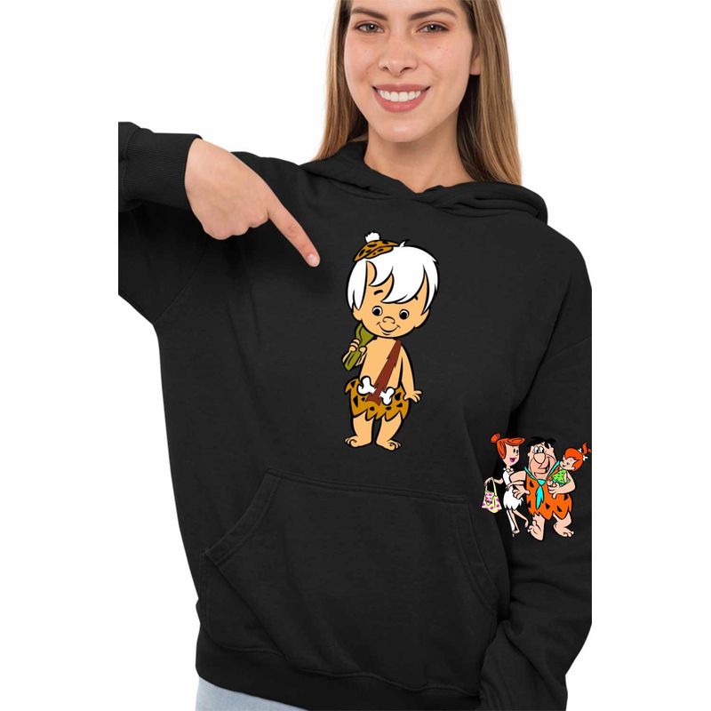 Fashion, accesorii si bijuterii - Femei - Imbracaminte femei - Hanorace femei - Hanorac Femei Familia Flintstone Bamm Bamm Bebelus, negru, marime S - Infinity.ro
