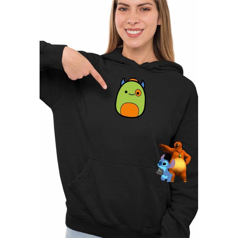 Fashion, accesorii si bijuterii - Femei - Imbracaminte femei - Hanorace femei - Hanorac Femei Squishmallows Orc Warcraft, negru, marime S - Infinity.ro
