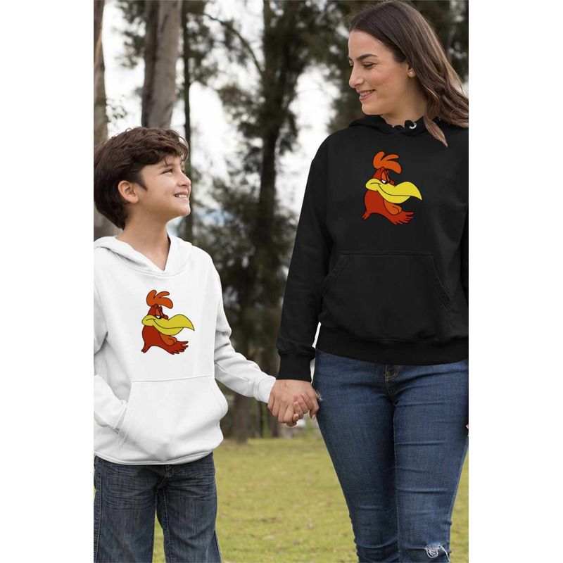 Fashion, accesorii si bijuterii - Femei - Imbracaminte femei - Hanorace femei - Hanorac Femei Foghorn Cocos Desene Animate Looney Tunes, negru, marime S - Infinity.ro