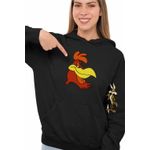 Fashion, accesorii si bijuterii - Femei - Imbracaminte femei - Hanorace femei - Hanorac Femei Foghorn Cocos Desene Animate Looney Tunes, negru, marime S - Infinity.ro