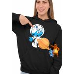 Fashion, accesorii si bijuterii - Femei - Imbracaminte femei - Hanorace femei - Hanorac Femei Strumfii Astronaut Saturn Nasa, negru, marime S - Infinity.ro