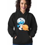 Fashion, accesorii si bijuterii - Femei - Imbracaminte femei - Hanorace femei - Hanorac Femei Strumfii Astronaut Saturn Nasa, negru, marime S - Infinity.ro