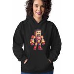 Fashion, accesorii si bijuterii - Femei - Imbracaminte femei - Hanorace femei - Hanorac Femei Minecraft Iron Man Roblox, negru, marime S - Infinity.ro