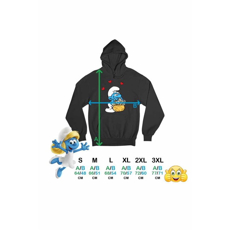 Fashion, accesorii si bijuterii - Femei - Imbracaminte femei - Hanorace femei - Hanorac Femei Strumfii Indragostit Dragobete Valentine Day, negru, marime S - Infinity.ro