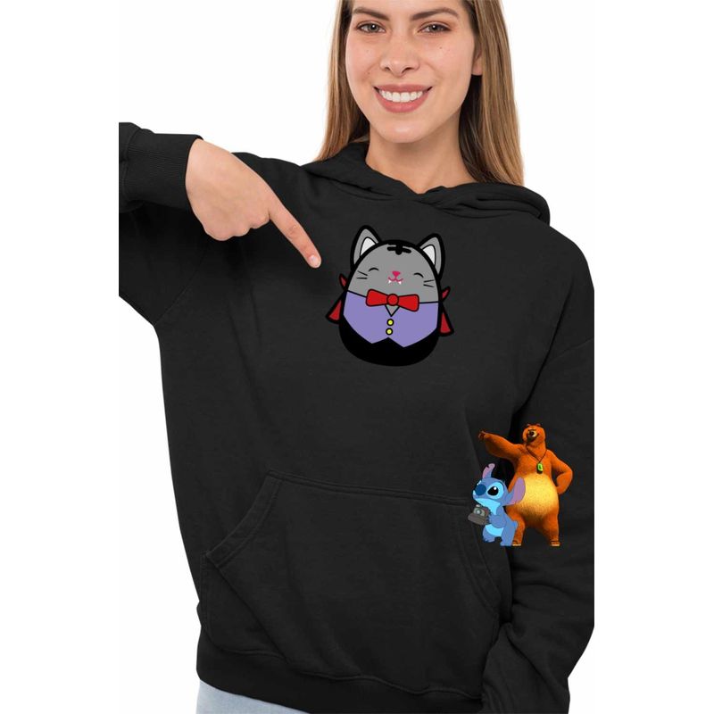 Fashion, accesorii si bijuterii - Femei - Imbracaminte femei - Hanorace femei - Hanorac Femei Squishmallows Dracula Romania Halloween, negru, marime S - Infinity.ro