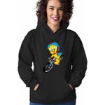 Fashion, accesorii si bijuterii - Femei - Imbracaminte femei - Hanorace femei - Hanorac Femei Tweety Bicicleta, negru, marime S - Infinity.ro