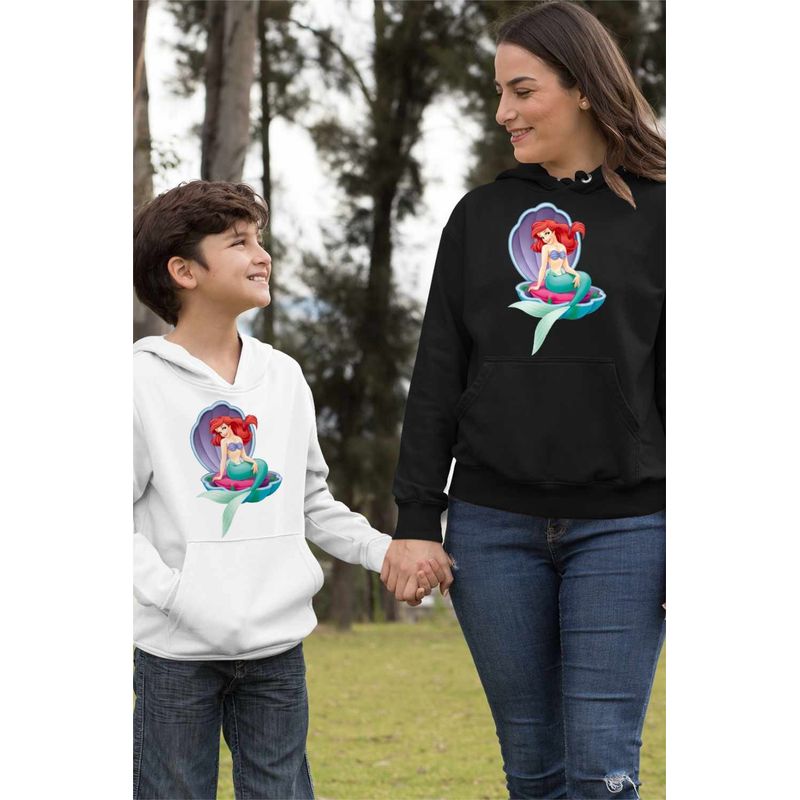 Fashion, accesorii si bijuterii - Femei - Imbracaminte femei - Hanorace femei - Hanorac Femei Ariel Scoica Mica Sirena Disney, negru, marime S - Infinity.ro