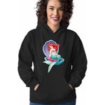 Fashion, accesorii si bijuterii - Femei - Imbracaminte femei - Hanorace femei - Hanorac Femei Ariel Scoica Mica Sirena Disney, negru, marime S - Infinity.ro