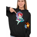 Fashion, accesorii si bijuterii - Femei - Imbracaminte femei - Hanorace femei - Hanorac Femei Ariel Scoica Mica Sirena Disney, negru, marime S - Infinity.ro