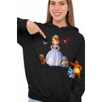 Fashion, accesorii si bijuterii - Femei - Imbracaminte femei - Hanorace femei - Hanorac Femei Sofia Intai Veverita Iepuras Pasari, Sofia First, negru, marime S - Infinity.ro