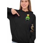 Fashion, accesorii si bijuterii - Femei - Imbracaminte femei - Hanorace femei - Hanorac Femei Marvin martian Looney Tunes, negru, marime S - Infinity.ro