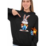 Fashion, accesorii si bijuterii - Femei - Imbracaminte femei - Hanorace femei - Hanorac Femei Bugs Bunny Minecraft, negru, marime S - Infinity.ro