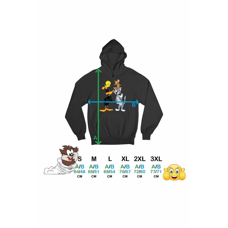 Fashion, accesorii si bijuterii - Femei - Imbracaminte femei - Hanorace femei - Hanorac Femei Daffy Duck Tom Jerry Tweety, negru, marime S - Infinity.ro