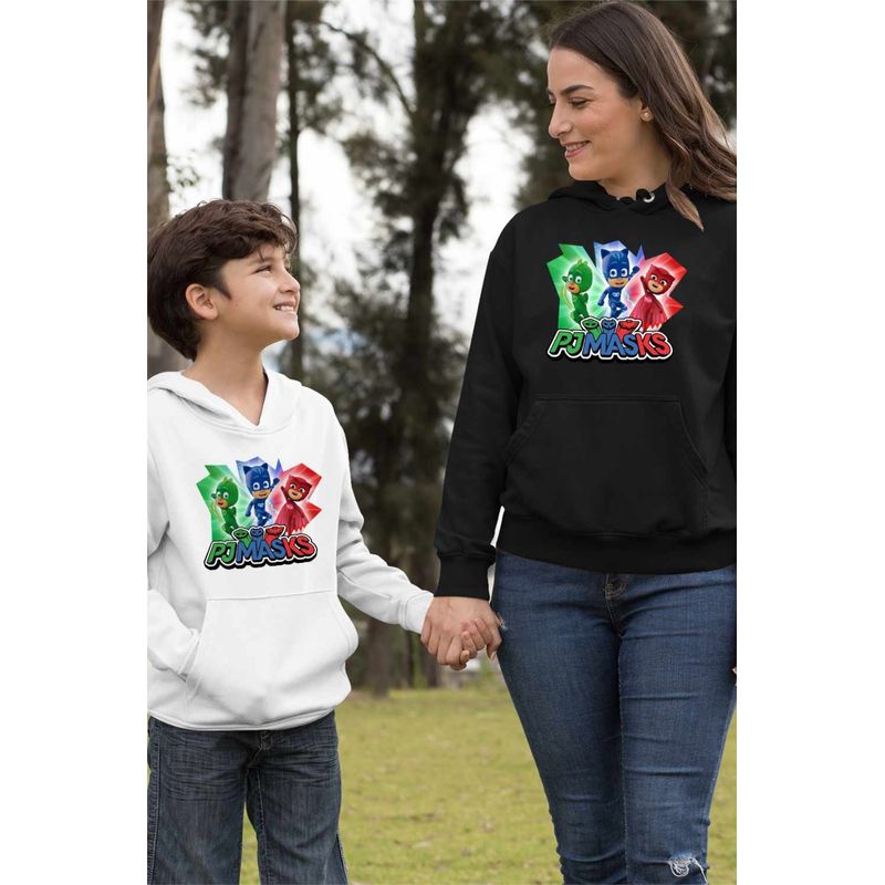 Fashion, accesorii si bijuterii - Femei - Imbracaminte femei - Hanorace femei - Hanorac Femei Eroii in Pijama PJ Masks Action, negru, marime S - Infinity.ro