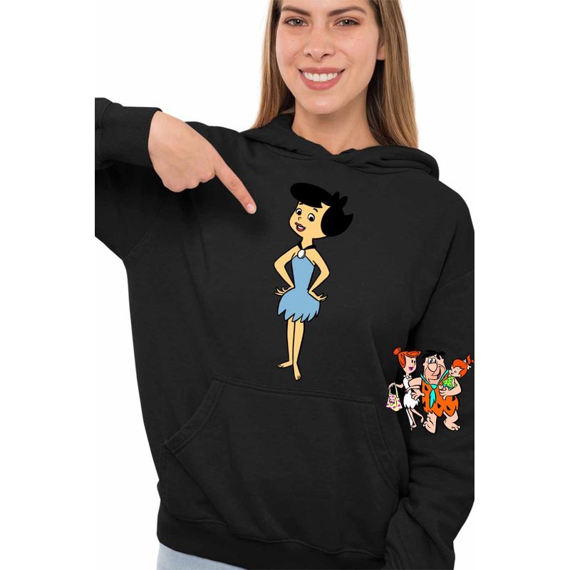 Fashion, accesorii si bijuterii - Femei - Imbracaminte femei - Hanorace femei - Hanorac Femei Familia Flintstone Betty Rubble Epoca de Piatra, negru, marime S - Infinity.ro