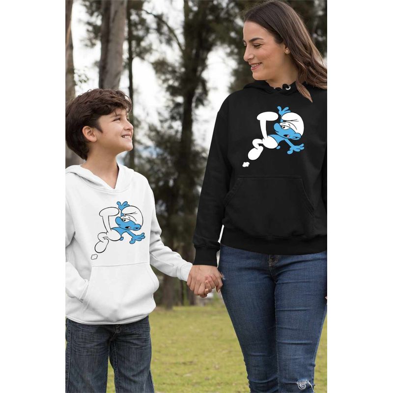 Fashion, accesorii si bijuterii - Femei - Imbracaminte femei - Hanorace femei - Hanorac Femei Strumfii Neindemanaticul Impiedicatul, negru, marime S - Infinity.ro