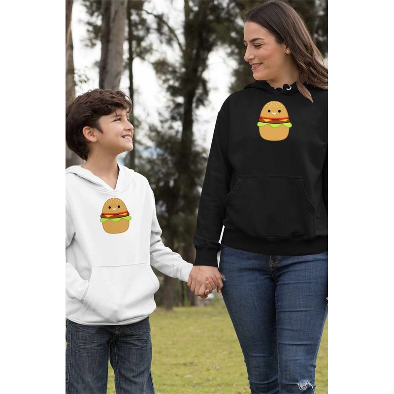 Fashion, accesorii si bijuterii - Femei - Imbracaminte femei - Hanorace femei - Hanorac Femei Squishmallows Hamburger, negru, marime S - Infinity.ro