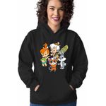 Fashion, accesorii si bijuterii - Femei - Imbracaminte femei - Hanorace femei - Hanorac Femei Familia Flintstone Pebbles Bamm Bamm Super Pisicute Bugs Bunny Bebelusi, negru, marime S - Infinity.ro