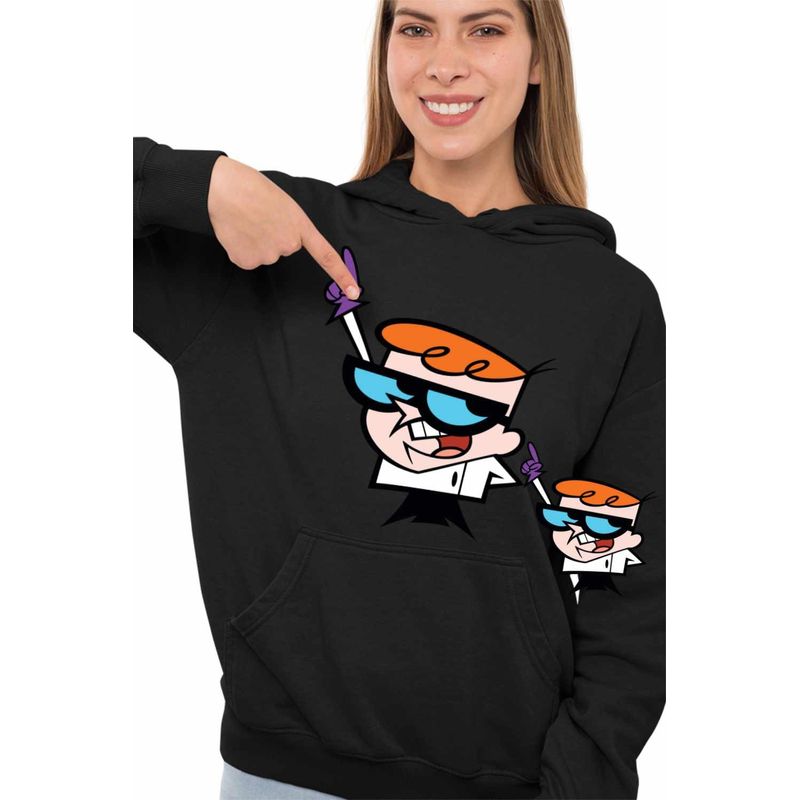 Fashion, accesorii si bijuterii - Femei - Imbracaminte femei - Hanorace femei - Hanorac Femei Dexter Laboratory Cartoon Network, negru, marime S - Infinity.ro