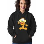 Fashion, accesorii si bijuterii - Femei - Imbracaminte femei - Hanorace femei - Hanorac Femei Garfield Lasagna Mancare Pisic, negru, marime S - Infinity.ro