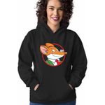 Fashion, accesorii si bijuterii - Femei - Imbracaminte femei - Hanorace femei - Hanorac Femei Soricelul Geronimo Stilton, negru, marime S - Infinity.ro