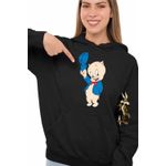 Fashion, accesorii si bijuterii - Femei - Imbracaminte femei - Hanorace femei - Hanorac Femei Porky Looney Tunes Desene Purcelusi, negru, marime S - Infinity.ro