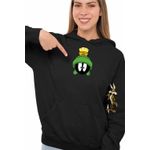 Fashion, accesorii si bijuterii - Femei - Imbracaminte femei - Hanorace femei - Hanorac Femei Alien Marvin Martian Looney Desene, negru, marime S - Infinity.ro