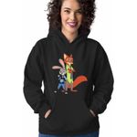 Fashion, accesorii si bijuterii - Femei - Imbracaminte femei - Hanorace femei - Hanorac Femei Zootopia Nick Judy Parteneri, negru, marime S - Infinity.ro