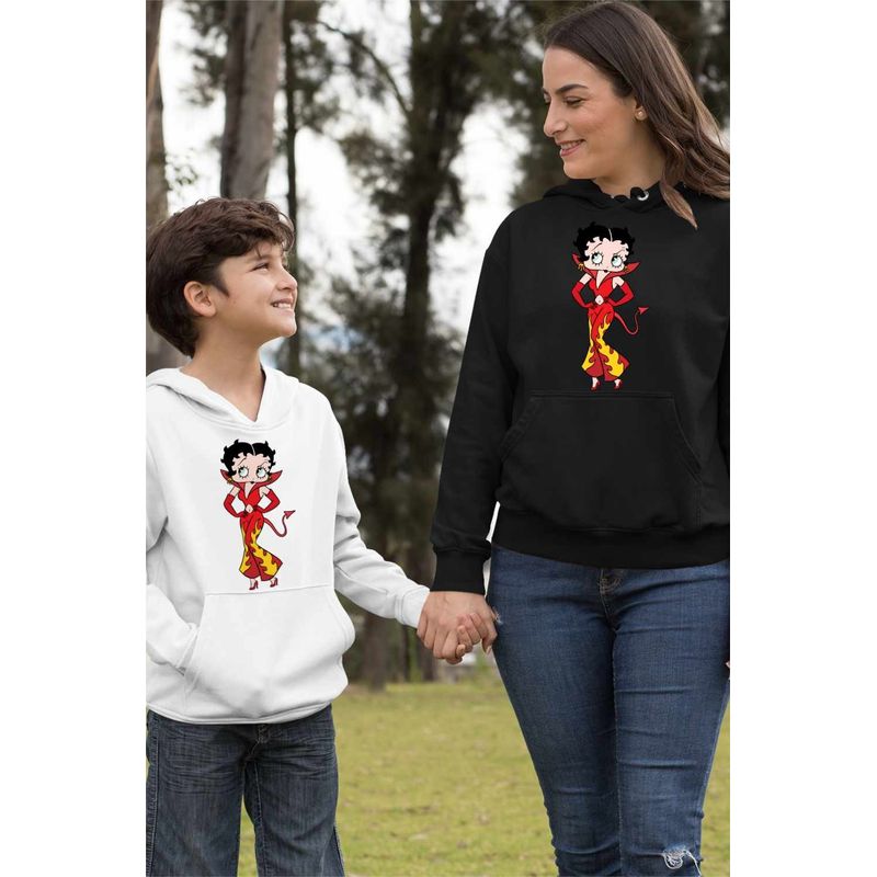 Fashion, accesorii si bijuterii - Femei - Imbracaminte femei - Hanorace femei - Hanorac Femei Betty Boop Diavolita Satan Diavol Iad, negru, marime S - Infinity.ro