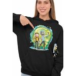 Fashion, accesorii si bijuterii - Femei - Imbracaminte femei - Hanorace femei - Hanorac Femei Rick and Morty Planete Spatiu, negru, marime S - Infinity.ro