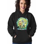 Fashion, accesorii si bijuterii - Femei - Imbracaminte femei - Hanorace femei - Hanorac Femei Rick and Morty Planete Spatiu, negru, marime S - Infinity.ro
