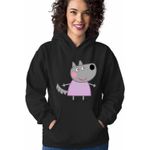 Fashion, accesorii si bijuterii - Femei - Imbracaminte femei - Hanorace femei - Hanorac Femei Lupoaica Wendy Purcelusa Peppa Pig, negru, marime S - Infinity.ro