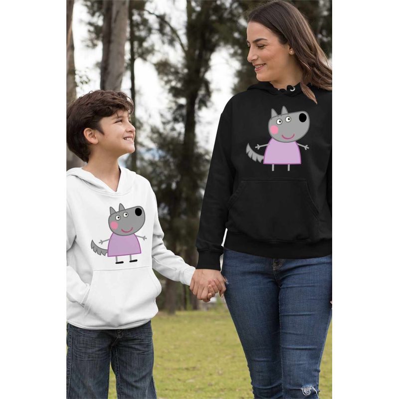 Fashion, accesorii si bijuterii - Femei - Imbracaminte femei - Hanorace femei - Hanorac Femei Lupoaica Wendy Purcelusa Peppa Pig, negru, marime S - Infinity.ro