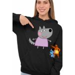 Fashion, accesorii si bijuterii - Femei - Imbracaminte femei - Hanorace femei - Hanorac Femei Lupoaica Wendy Purcelusa Peppa Pig, negru, marime S - Infinity.ro