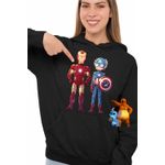 Fashion, accesorii si bijuterii - Femei - Imbracaminte femei - Hanorace femei - Hanorac Femei Iron Man Rick and Morty Captain America, negru, marime S - Infinity.ro