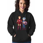 Fashion, accesorii si bijuterii - Femei - Imbracaminte femei - Hanorace femei - Hanorac Femei Iron Man Rick and Morty Captain America, negru, marime S - Infinity.ro