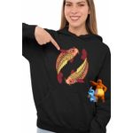 Fashion, accesorii si bijuterii - Femei - Imbracaminte femei - Hanorace femei - Hanorac Femei Pesti Zodiac Horoscop Pisces Mandala Astrologie, negru, marime S - Infinity.ro