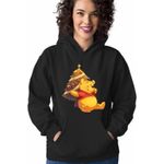 Fashion, accesorii si bijuterii - Femei - Imbracaminte femei - Hanorace femei - Hanorac Femei Winnie the Pooh Craciun Puh Sarbatori, negru, marime S - Infinity.ro