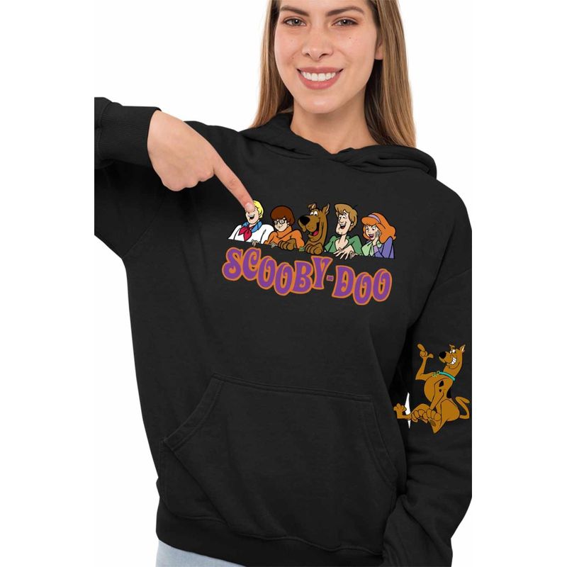 Fashion, accesorii si bijuterii - Femei - Imbracaminte femei - Hanorace femei - Hanorac Femei Scooby Doo Friends Logo Mistere Fantome, negru, marime S - Infinity.ro