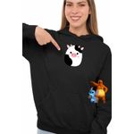 Fashion, accesorii si bijuterii - Femei - Imbracaminte femei - Hanorace femei - Hanorac Femei Squishmallows Vacuta Connor, negru, marime S - Infinity.ro