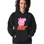 Fashion, accesorii si bijuterii - Femei - Imbracaminte femei - Hanorace femei - Hanorac Femei Peppa Canta la Chitara, negru, marime S - Infinity.ro